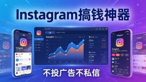 Instagram搞钱神器:月涨6万粉+月入5万刀,不投广告不私信,靠算法+低价产品-聊项目
