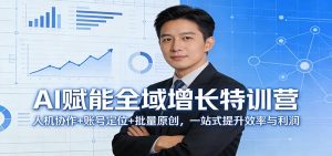 AI赋能全域增长特训营：人机协作+账号定位+批量原创，一站式提升效率与利润-聊项目