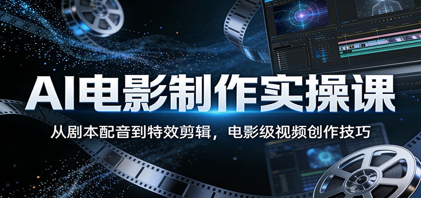 AI电影制作实操课:从剧本配音到特效剪辑,电影级视频创作技巧-聊项目