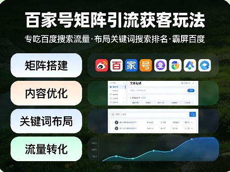 百家号矩阵引流获客玩法，专吃百度搜索流量，布局关键词搜索排名，霸屏百度-聊项目
