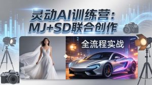 灵动AI训练营-3.0课程：MJ+SD联合创作，从婚纱大片到汽车广告，摄影后期全流程实战-聊项目
