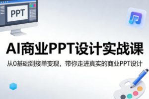 AI商业PPT设计实战课,从0基础到接单变现,带你走进真实的商业PPT设计-聊项目