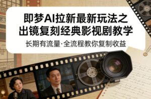 即梦AI拉新最新玩法之出镜复刻经典影视剧教学,长期有流量,全流程教你复制收益-聊项目