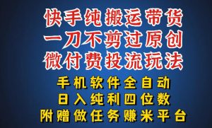 最新黑科技快手搬运带货方法,手机就能操作,轻松带你日入四位数【揭秘】-聊项目