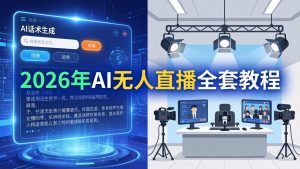 2026年AI无人直播全套教程:OBS安装+软件配置+直播间搭建+话术生成+一键开播实操-聊项目