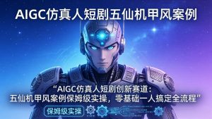 AIGC仿真人短剧创新赛道:五仙机甲风案例保姆级实操,零基础一人搞定全流程-聊项目