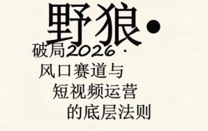 野狼团队·多平台实操运营课，覆盖AI口播、服装、好物、漫剪等热门玩法(更新4月)-聊项目