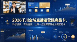 2026千川全域直播运营跟商品卡，科学投放、高效提效，让每一分预算都转化为真实订单-聊项目