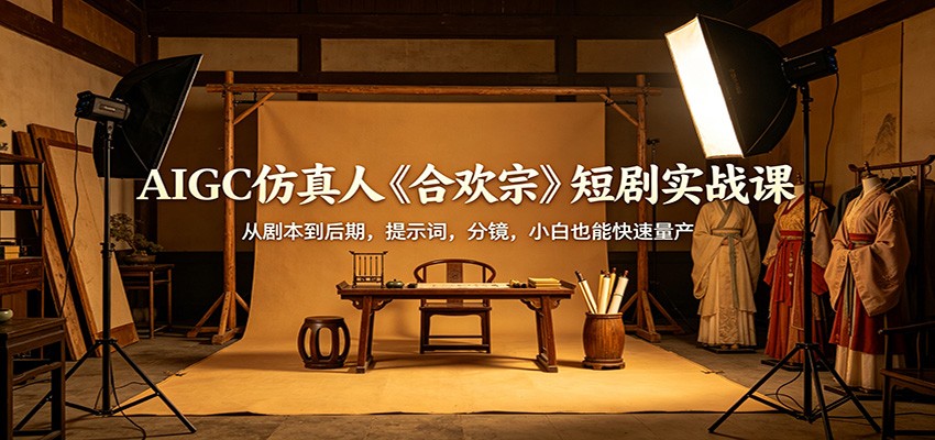 AIGC仿真人《合欢宗》短剧实战课：从剧本到后期，提示词，分镜，小白也能快速量产-聊项目