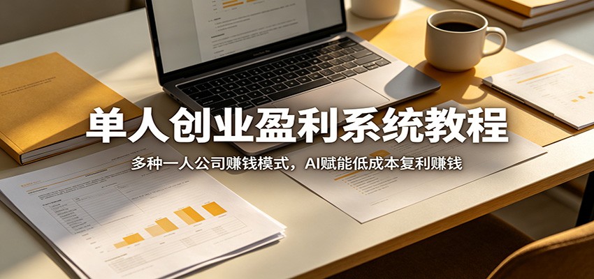 单人创业盈利系统教程：多种一人公司赚钱模式，AI赋能低成本复利赚钱-聊项目