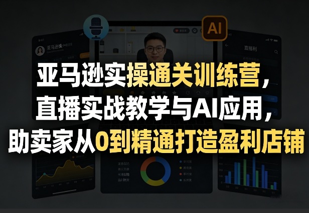 亚马逊实操通关训练营，直播实战教学与AI应用，助卖家从0到精通打造盈利店铺(更新5月8日)-聊项目