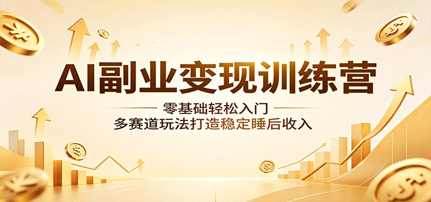 AI副业变现训练营：零基础轻松入门，多赛道玩法打造稳定睡后收入-聊项目