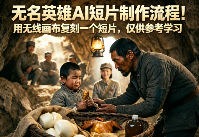 无名英雄AI短片制作流程！用无线画布复刻一个短片，仅供参考学习-聊项目
