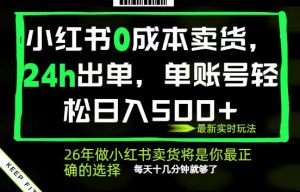 小红书0成本AI卖货,24小时出单,全流程托管,保底日入500+,每天十几分钟就够了【揭秘】-聊项目