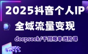 抖音个人IP全域流量变现进阶课，deepseek千川爆单进阶课(更新2026年05月)-聊项目