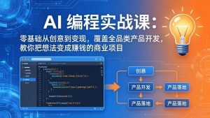 AI编程实战课-第三期-5月更新:零基础从创意到变现,覆盖全品类产品开发,把想法变成赚钱项目-聊项目