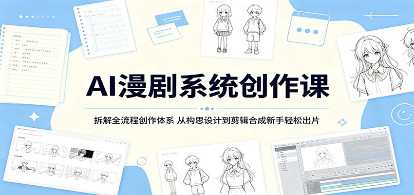 AI漫剧系统创作课:拆解全流程创作体系,从构思设计到剪辑合成新手轻松出片-聊项目