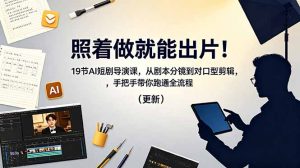 照着做就能出片！19节AI短剧导演课，从剧本分镜到对口型剪辑，手把手带你跑通全流程(更新-聊项目