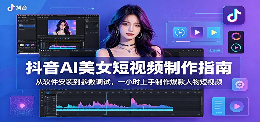 抖音AI美女短视频制作指南:从软件安装到参数调试,一小时上手制作爆款人物短视频-聊项目
