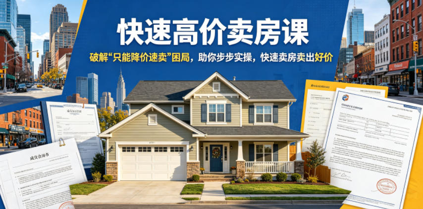 快速高价卖房课，破解“只能降价速卖”困局，助你步步实操，快速卖房卖出好价(更新2026)-聊项目