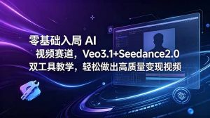 零基础入局 AI 视频赛道,Veo3.1+Seedance2.0 双工具教学,轻松做出高质量变现视频-聊项目