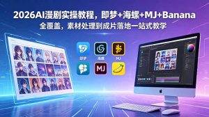 2026AI漫剧实操教程,即梦+海螺+MJ+Banana全覆盖,素材处理到成片落地一站式教学-聊项目