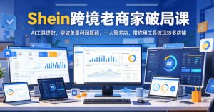 Shein跨境老商家破局课，AI工具提效，突破单量利润瓶颈，一人管多店，带你用工具流玩转多店铺-聊项目