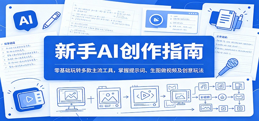 新手AI创作指南:零基础玩转多款主流工具,掌握提示词、生图做视频及创意玩法-聊项目
