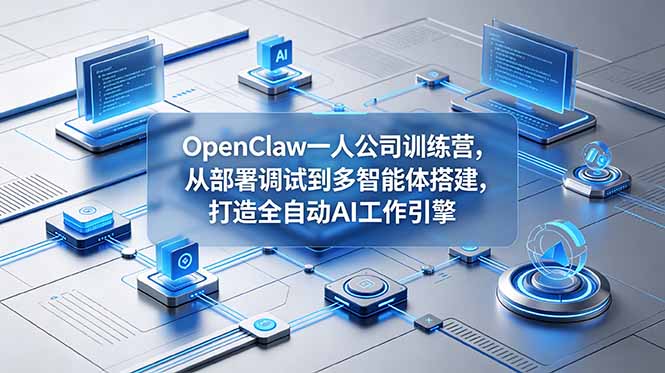 OpenClaw 一人公司训练营，从部署调试到多智能体搭建，打造全自动 AI 工作引擎-聊项目