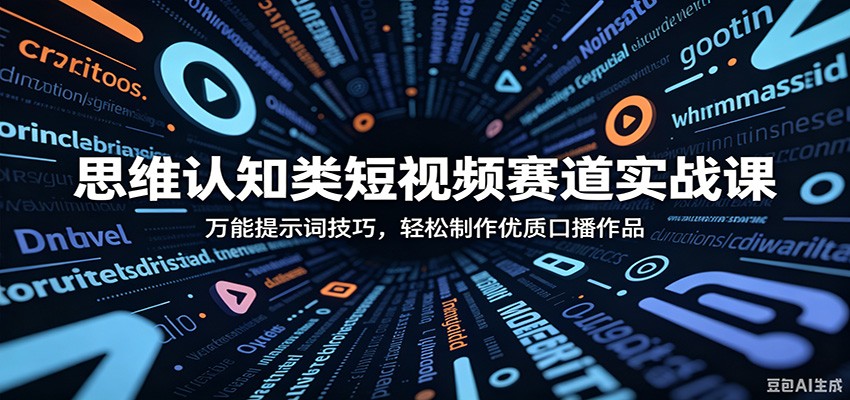思维认知类短视频赛道实战课:万能提示词技巧,轻松制作优质口播作品-聊项目