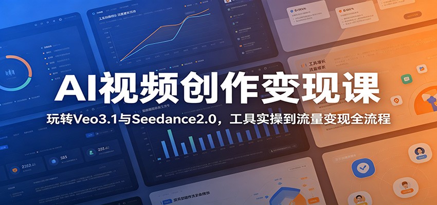 AI视频创作变现课:玩转Veo3.1与Seedance2.0,工具实操到流量变现全流程-聊项目
