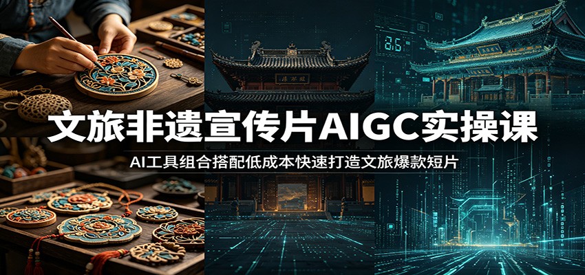 文旅非遗宣传片AIGC实操课:AI工具组合搭配低成本快速打造文旅爆款短片-聊项目