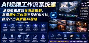 AI视频工作流系统课，从随机生成到导演级控制，掌握图生工作流完整制作方法，稳定产出高质量AI视频-聊项目