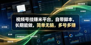 视频号挂賺米平台，自带脚本，长期能做，简单无脑，多号多賺【揭秘】-聊项目