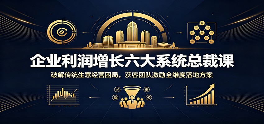 企业利润增长六大系统总裁课:破解传统生意经营困局,获客团队激励全维度落地方案-聊项目