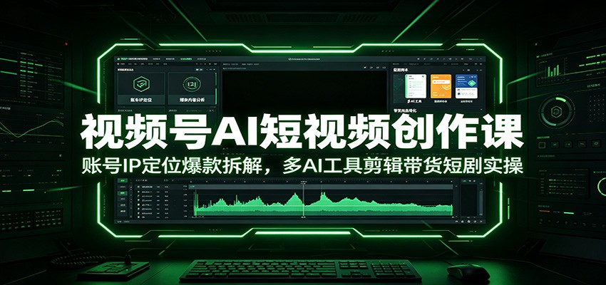 视频号AI短视频创作课:账号IP定位爆款拆解,多AI工具剪辑带货短剧实操-聊项目