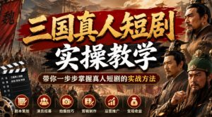 三国真人短剧实操教学,带你一步步掌握真人短剧的实战方法-聊项目
