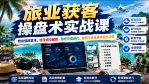旅业获客操盘术实战课|精准引流落地、信任成交破局、账号守盘迭代、旅游行业业绩突围全攻略-聊项目