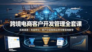 跨境电商客户开发管理全套课·拓客渠道|询盘转化|客户分层复购运营完整落地教学-聊项目