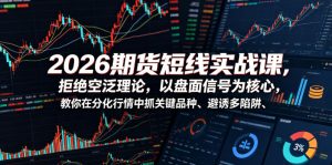 2026期货短线实战课,拒绝空泛理论,以盘面信号为核心,教你在分化行情中抓关键品种、避诱多陷阱(更新0711)-聊项目