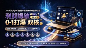 2026拼多多AI智创+利润爆破双核特训营-拆解2026年7月最新玩法,0-1打爆SOP-聊项目