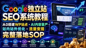 Google独立站SEO系统教程,从0搭建WP站点・AI内容量产・站内站外优化・流量变现完整落地SOP(2026年7月)-聊项目