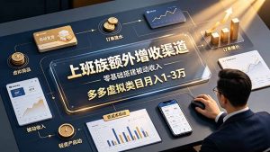 上班族额外增收渠道,零基础搭建被动收入,多多虚拟类目月入 1-3 万-聊项目