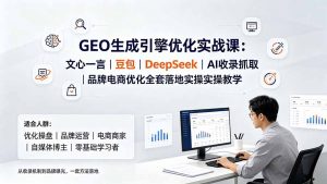 GEO生成引擎优化实战课:文心一言|豆包|DeepSeek|AI收录抓取|品牌电商优化全套落地实操教学-聊项目