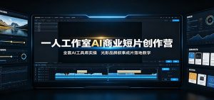 一人工作室AI商业短片创作营:全套AI工具库实操,光影品牌叙事成片落地教学-聊项目