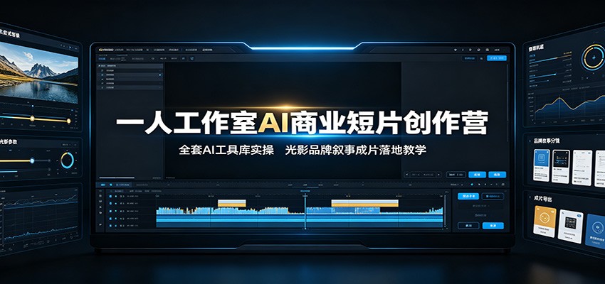 一人工作室AI商业短片创作营:全套AI工具库实操,光影品牌叙事成片落地教学-聊项目