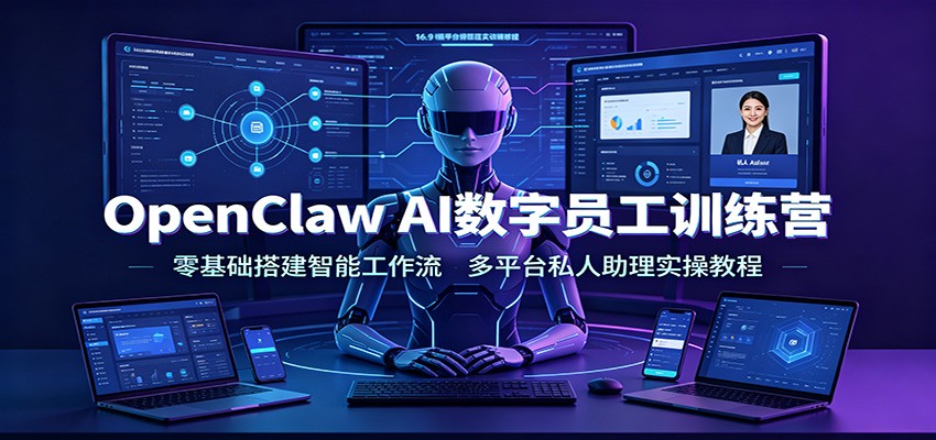 OpenClaw AI数字员工训练营:零基础搭建智能工作流,多平台私人助理实操教程-聊项目