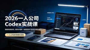 2026一人公司Codex实战课◆智能体技能封装|即梦API视频|电商视觉PPT自动化全套实操教学-聊项目