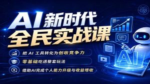 AI新时代全民实战课,把 AI 工具转化为创收竞争力,零基础吃透整套玩法,借助AI完成个人能力升级与收益增收。-聊项目