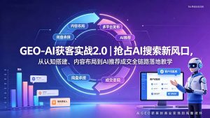 GEO-AI获客实战|抢占AI搜索新风口,从认知搭建、内容布局到AI推荐成交全链路落地教学-聊项目